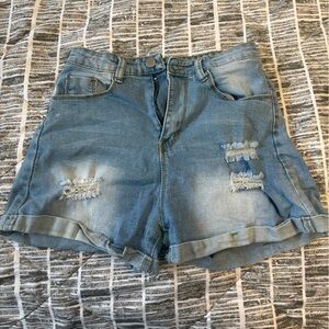 SHEIN Light Blue Denim Shorts